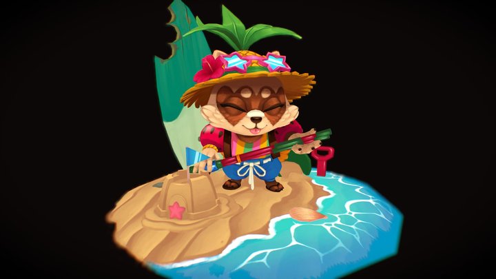 Pool Party Teemo (Fan Art) 3D Model