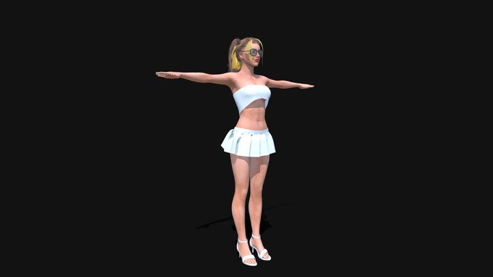 Female Skirt with Top 3D Model