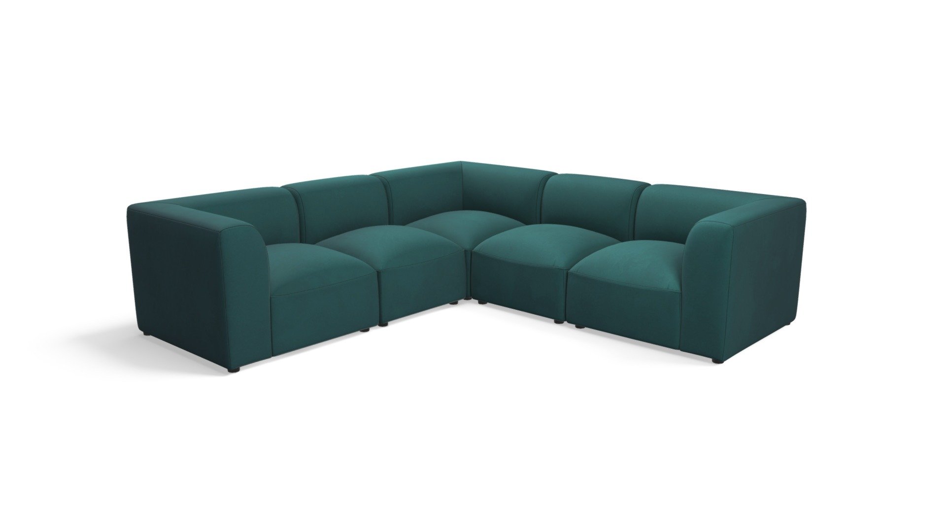 Juno 5 Seater Corner Sofa, Seafoam Blue Velvet