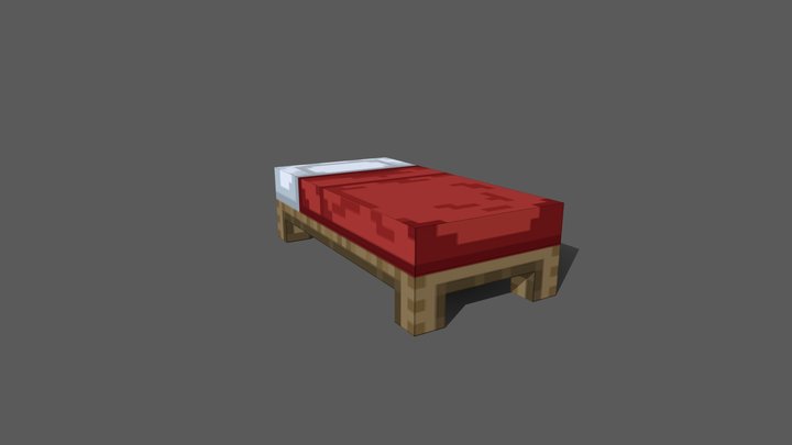 Minecraft Inspired Bed 3D Model