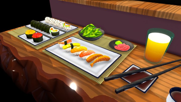 Sushi Bar 3D Model