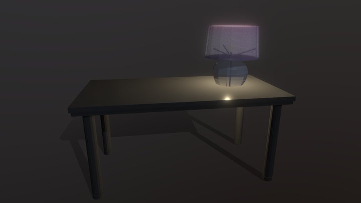tafel en lamp 3D Model