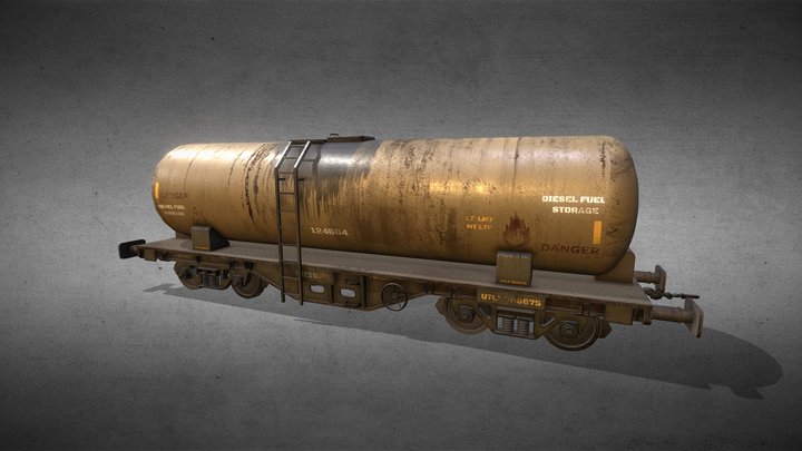 Oil Tanker Car 3D Model