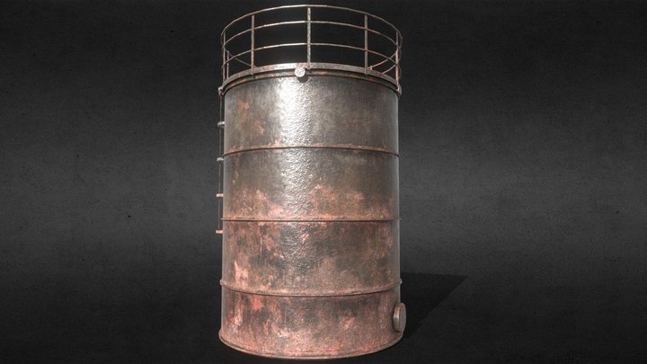 Rusted Tank storage - Mid-poly 3D Model