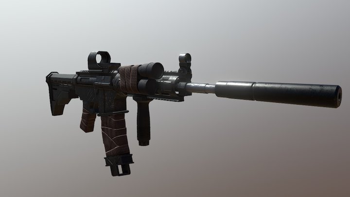 Custom M4A1 With Silencer 3D Model