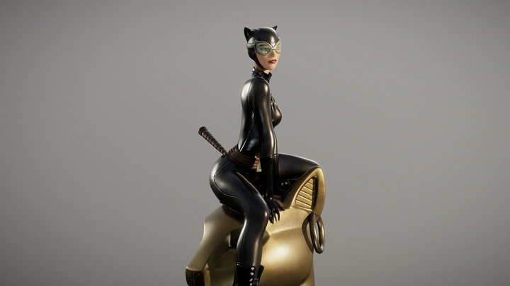 Egyptian Catwoman Figurine 3D Model