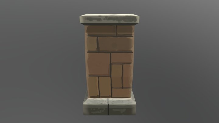 Hand Painted Wall 3D Model