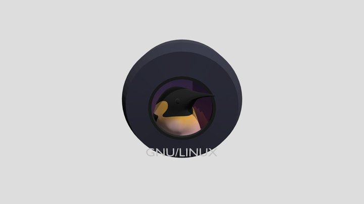Logo GNU/LINUX 3D Model