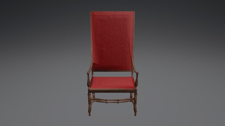 French Walnut Chair 3D Model