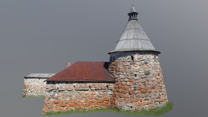 Tower of Solovetsky Monastery fortress 3D Model