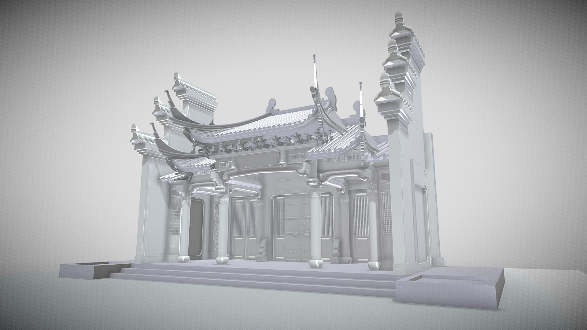 3D model Chinese Style Architecture - This is a 3D model of the Chinese Style Architecture. The 3D model is about a model of a ship.