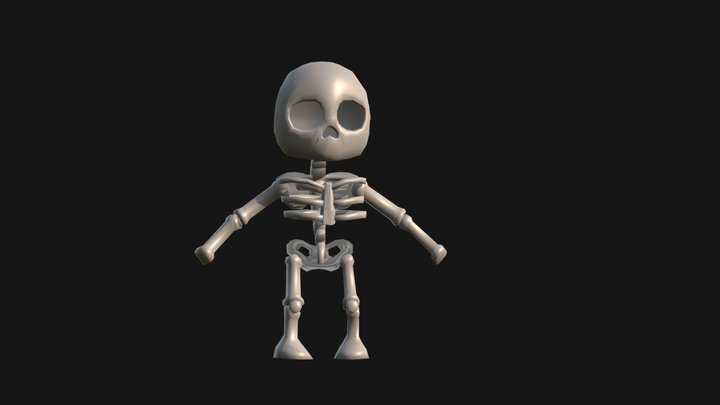 Toon Skeleton low poly (skeletoon) 3D Model