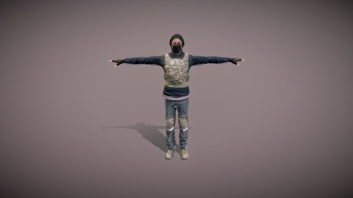 PBR Game-ready Survivor character 3D Model