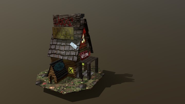 A wood house 3D Model