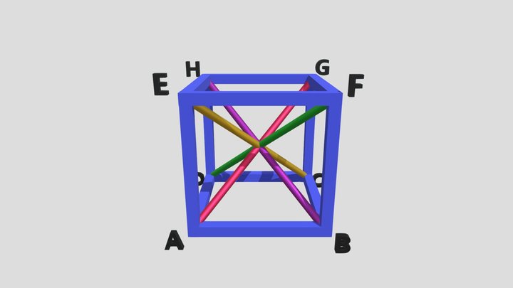 Diagonal Ruang Kubus 3D Model