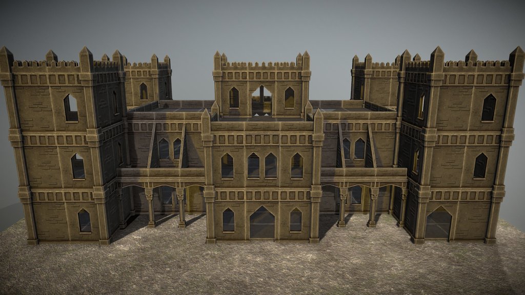 Low Poly Black Castle