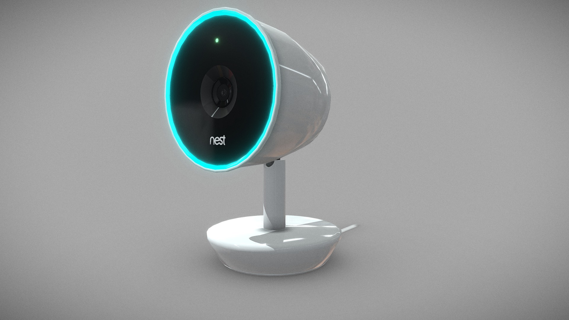 3D model Nest Cam IQ – Security Camera - This is a 3D model of the Nest Cam IQ - Security Camera. The 3D model is about a light bulb on a stand.
