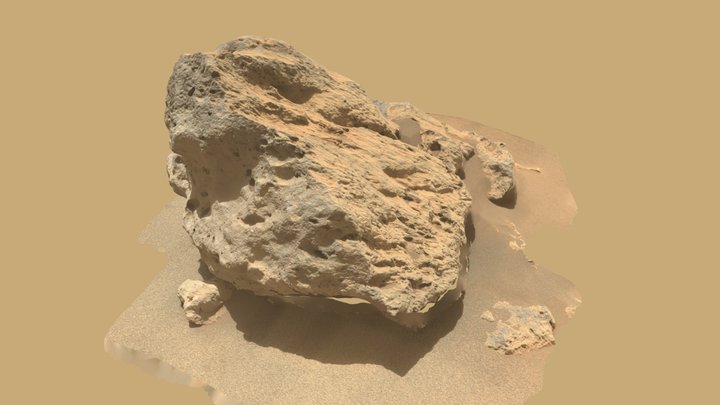 Perseverance Sol-87 Mastcam-Z Large Rock 3D Model