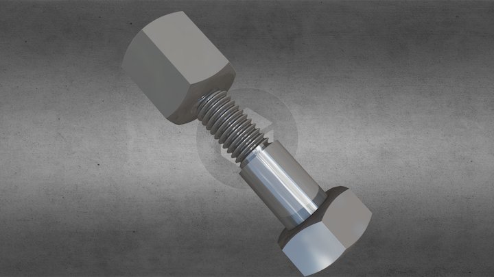Hexagon bolt  (M8) 3D Model