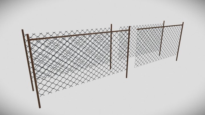 psx style chain fence 3D Model