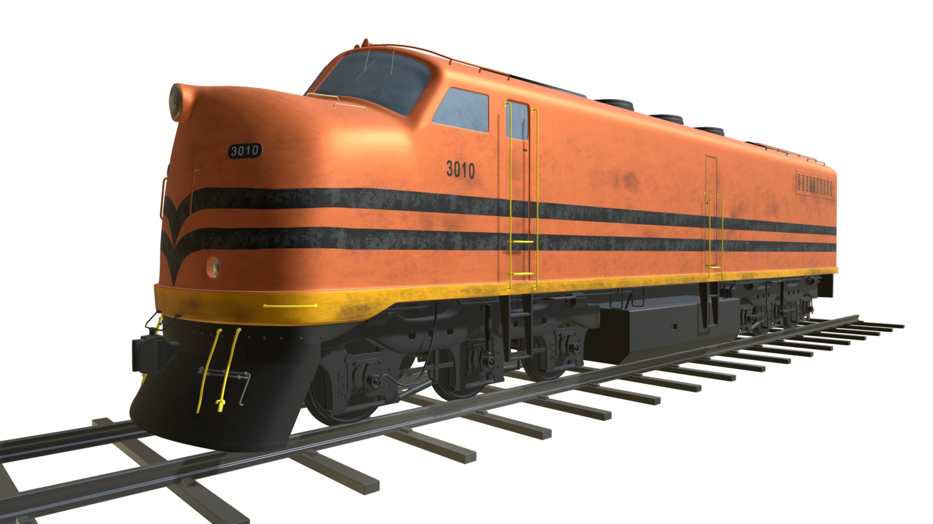 3D model Locomotive Train - This is a 3D model of the Locomotive Train. The 3D model is about a train on a bridge.