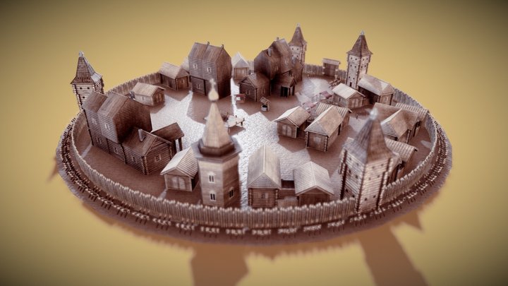 medieval village strategies pack 3D Model