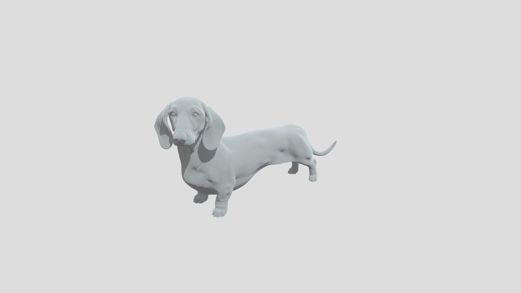 Dachshund Standing 3D Print Model