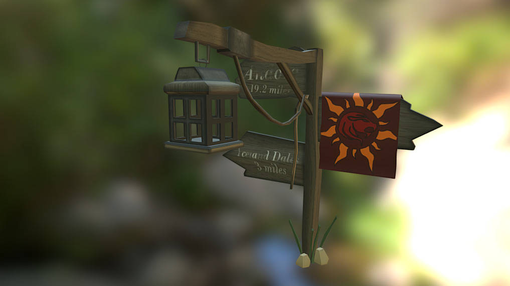 Fantasy Roadstop Sign Model