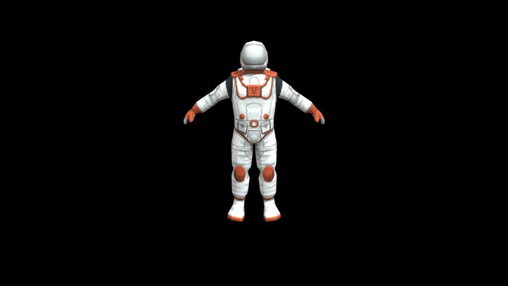PS1 PSX low poly astronaut 3D Model