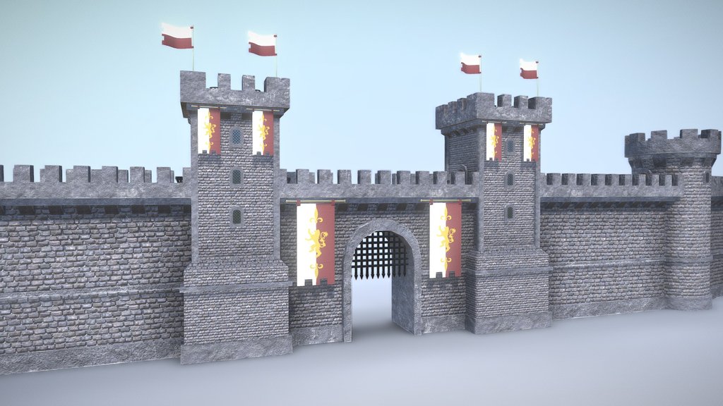 Modular Medieval Wall - Realistic