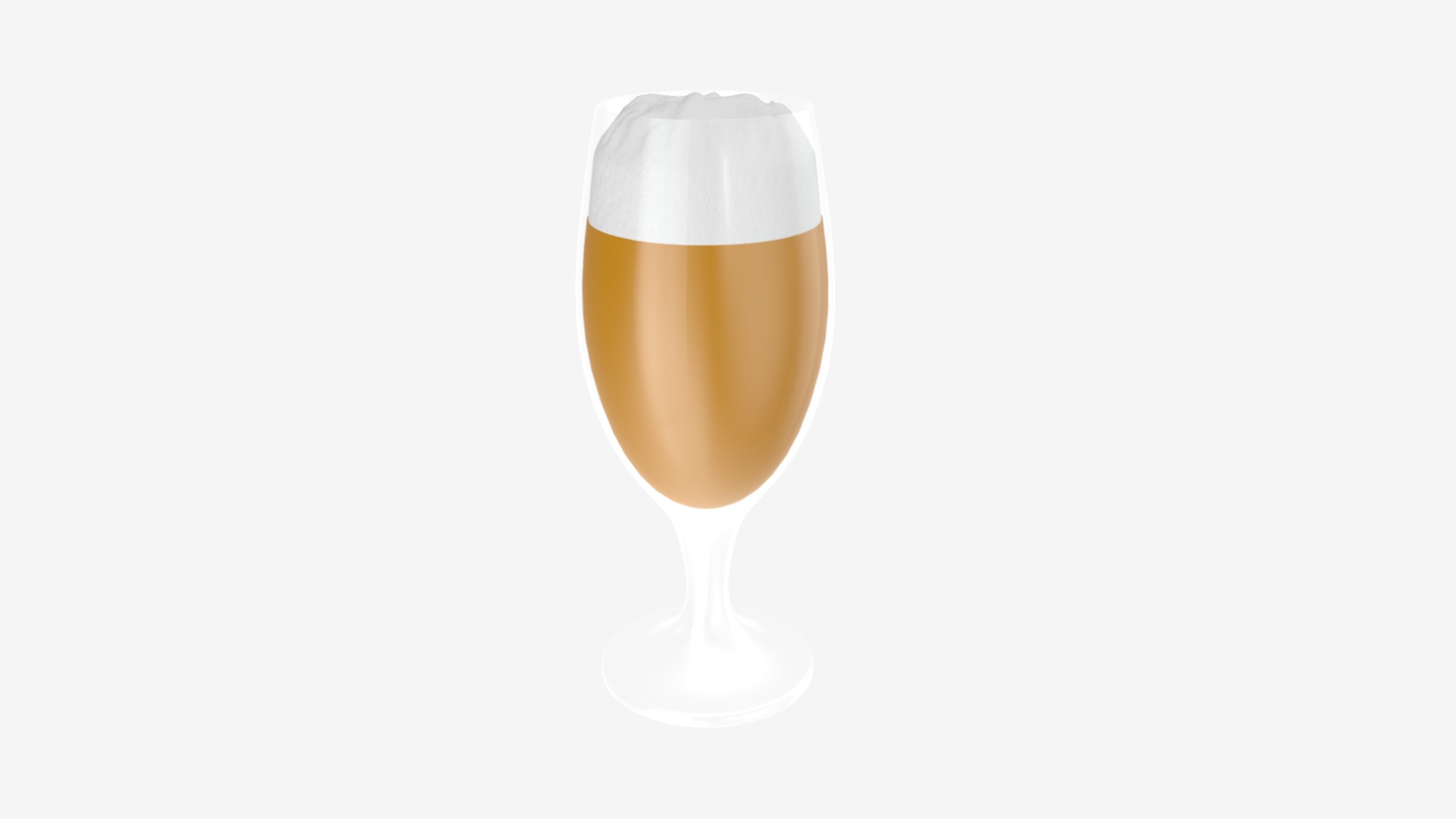 3D model beer pint with foam - This is a 3D model of the beer pint with foam. The 3D model is about a glass of beer.