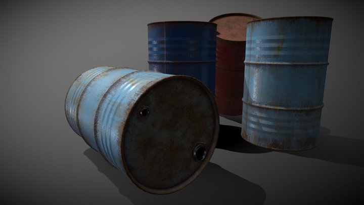 Rusty oil barrel 3D Model