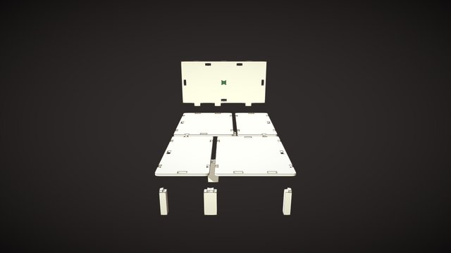 Mortise Full Size Bed Frame Separate View 3D Model