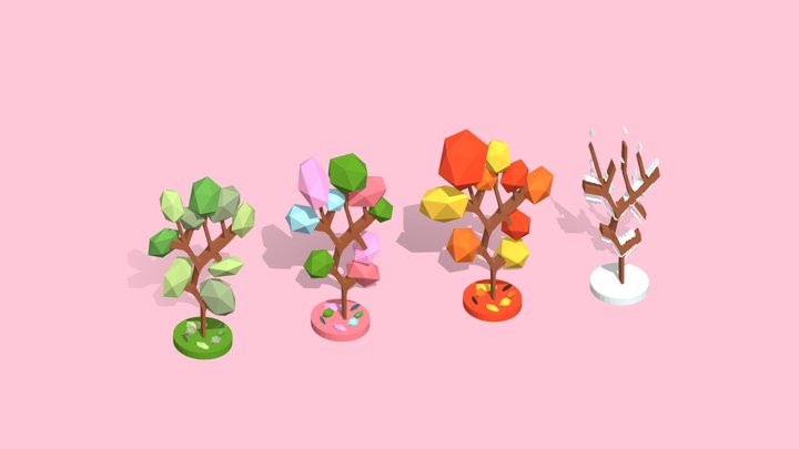The Four Seasons Trees 3D Model