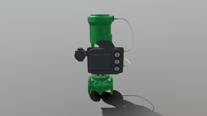 10 Pneumatic Actuate Piston Valve 3D Model