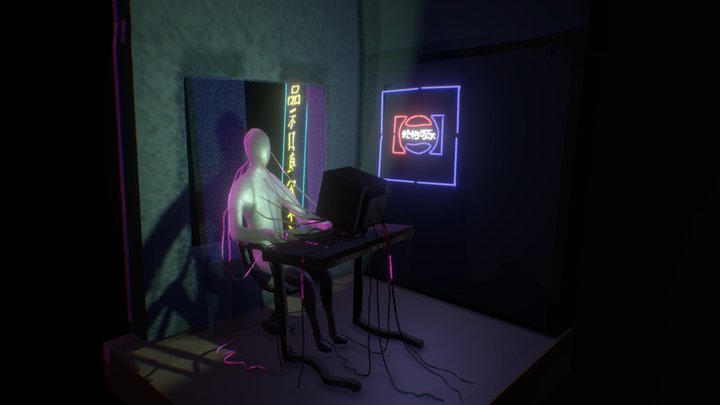 SculptJanuary18 Day 28 - Cyber (Vaporwave) 3D Model