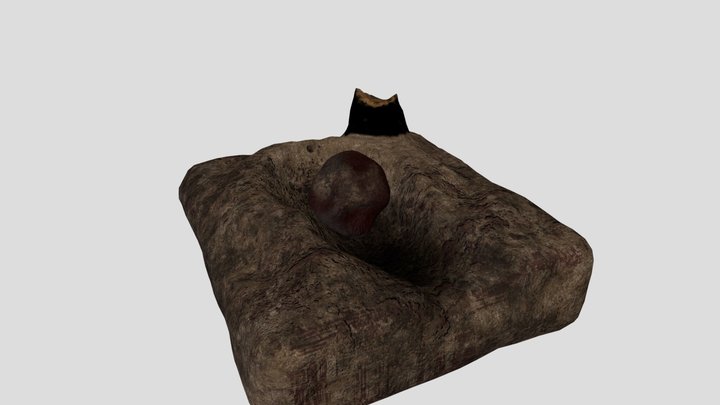 Meteorite in a crater 3D Model