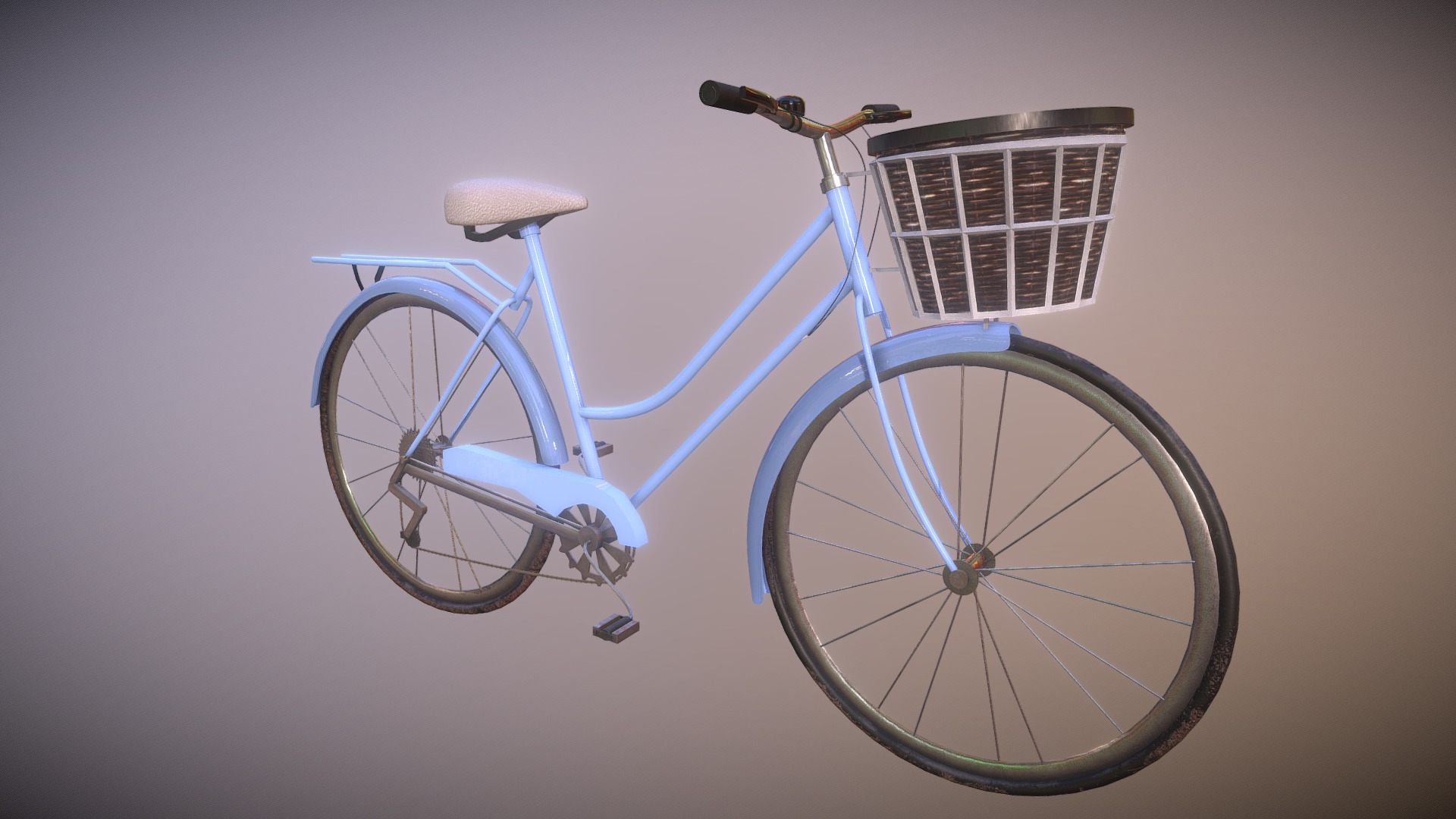 3D model Baby Blue Bike - This is a 3D model of the Baby Blue Bike. The 3D model is about a bicycle with a basket.
