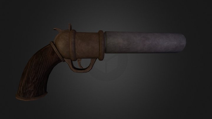 Blood Flare Gun 3D Model