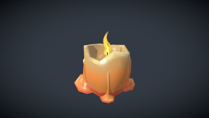 Free low poly stylized candle