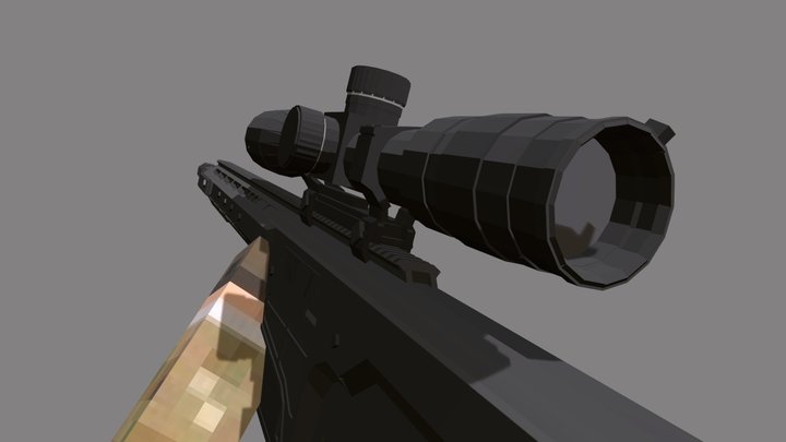 Low Poly Barret Mrad 3D Model