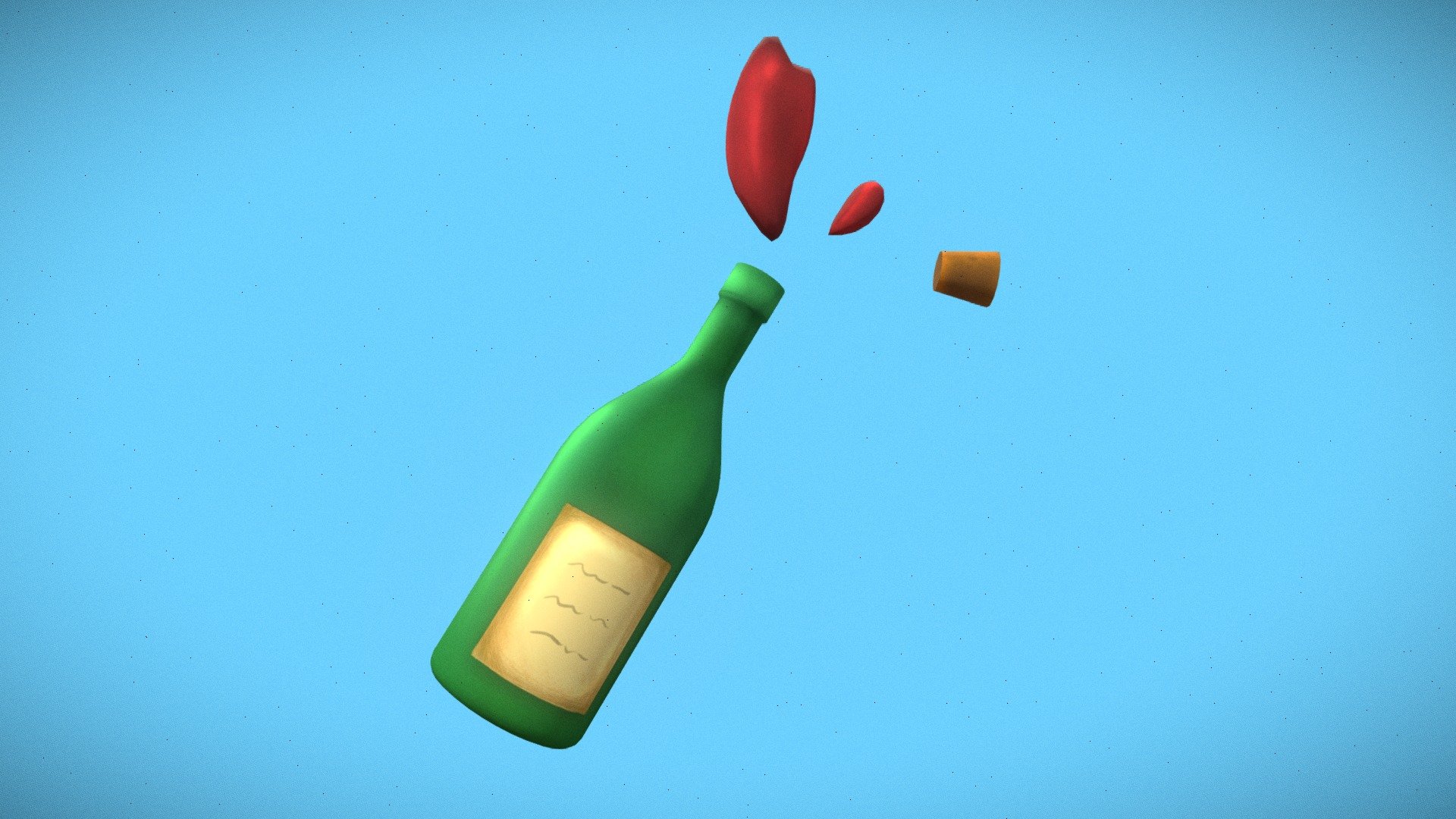 Wine bottle Download Free 3D model by croissantbakery