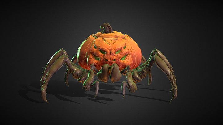 Pumpkin Spider Animations 3D Model