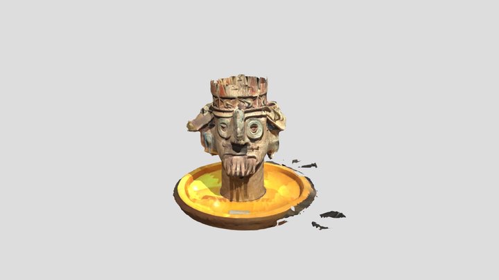 Head of Rain God Tlaloc 3D Model