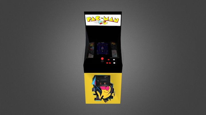 PacMan Arcade Low Poly 3D Model