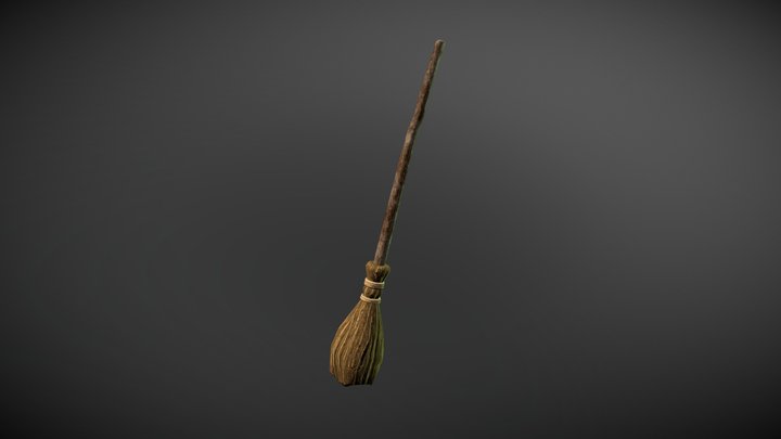 Old Witchy Broom 3D Model