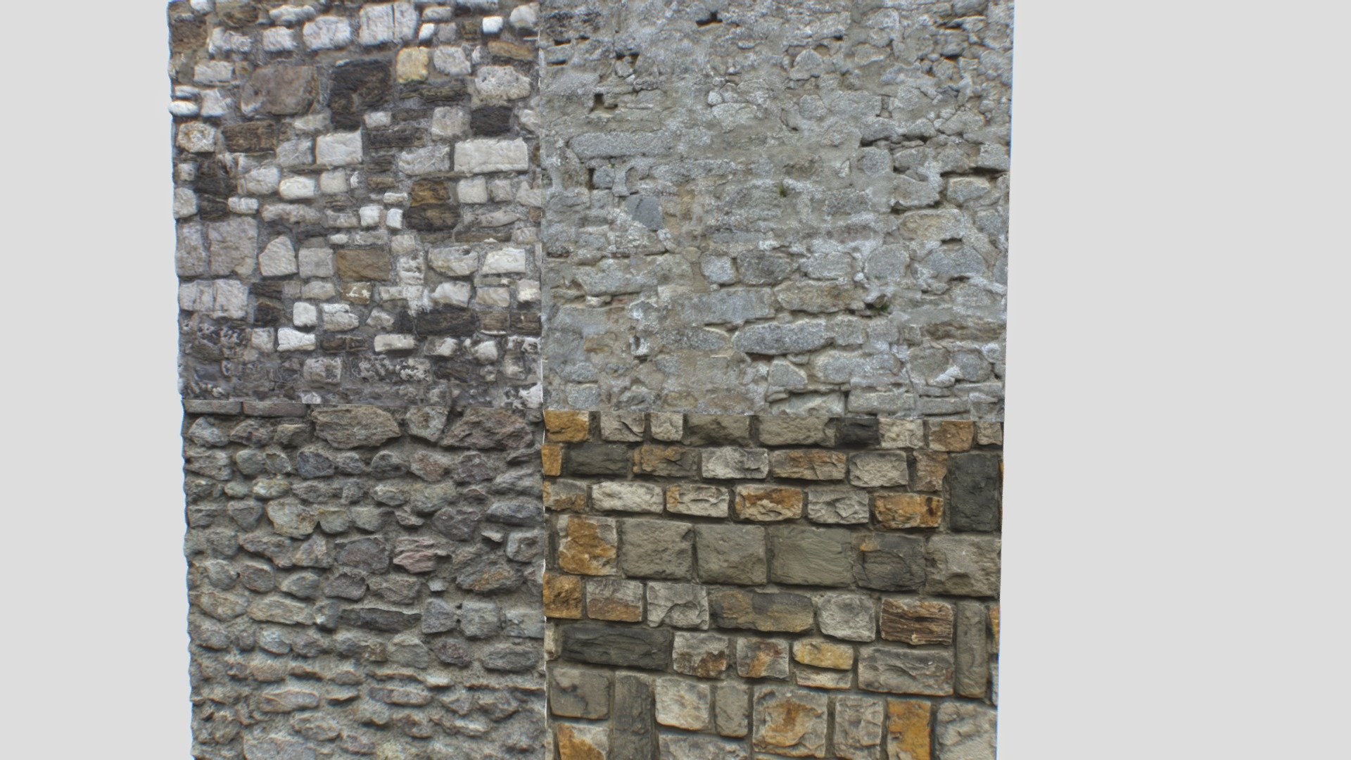 Stone wall textures pack 3 — Sketchfab embed 3D viewer
