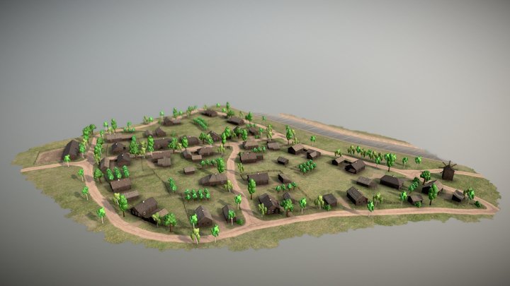 Макет деревни Антоновка 3D Model