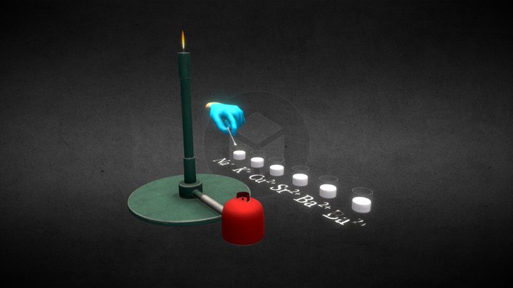 Flame Tests of Alkali Metals/ chemical reaction 3D Model