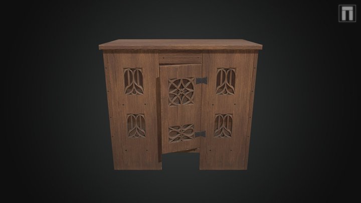 Medieval Ambury Cupboard 3D Model